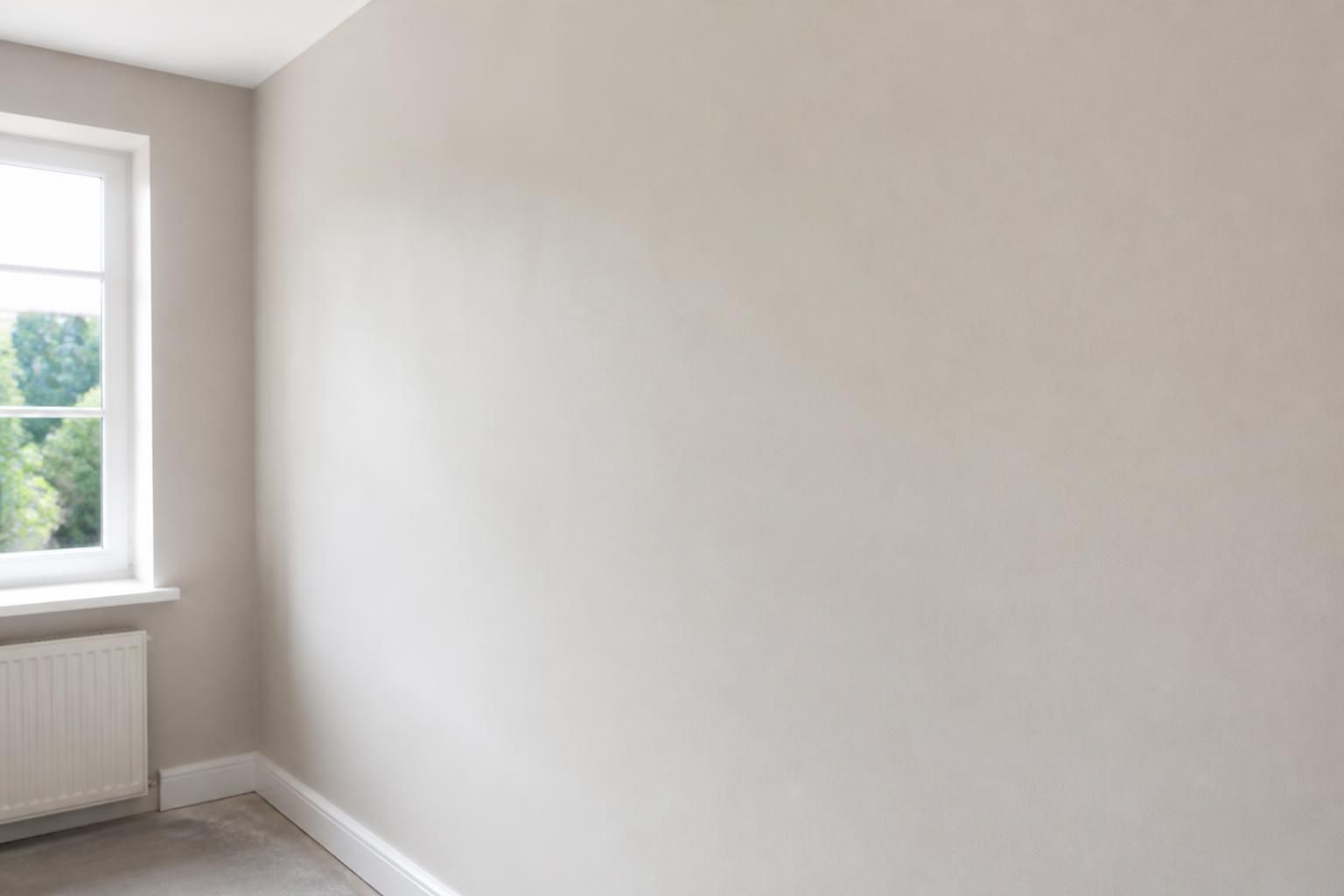 Smooth skim-coated wall ready for new wallpaper installation.